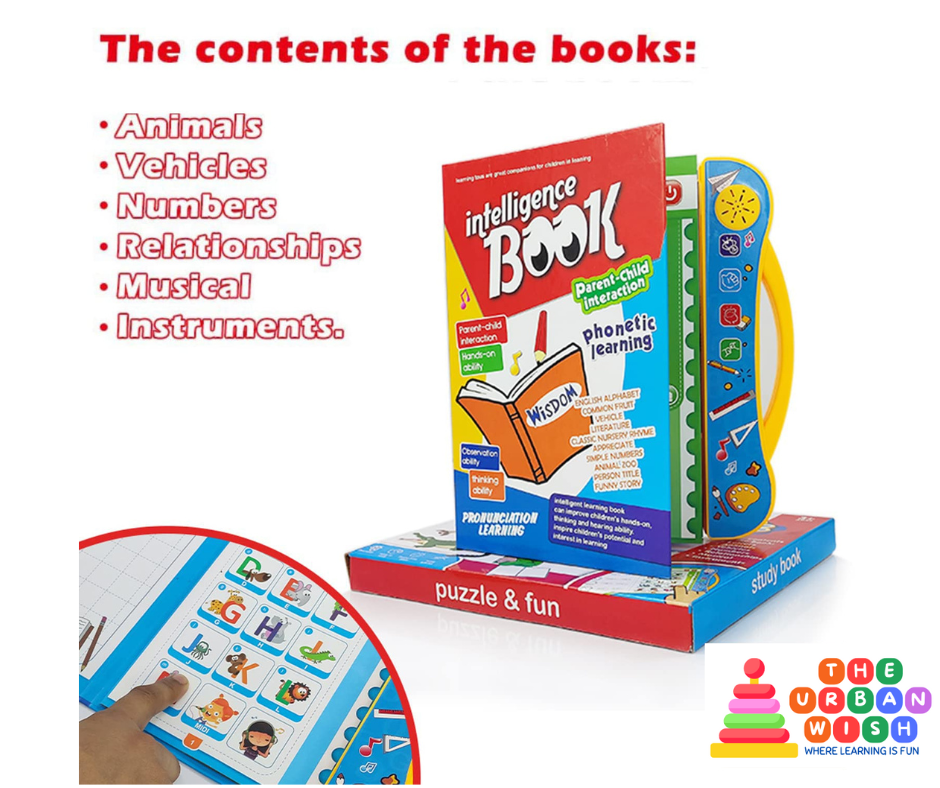 Intelligence Book for Kids – Interactive Learning Sound Book (Reduce Screen Time!)