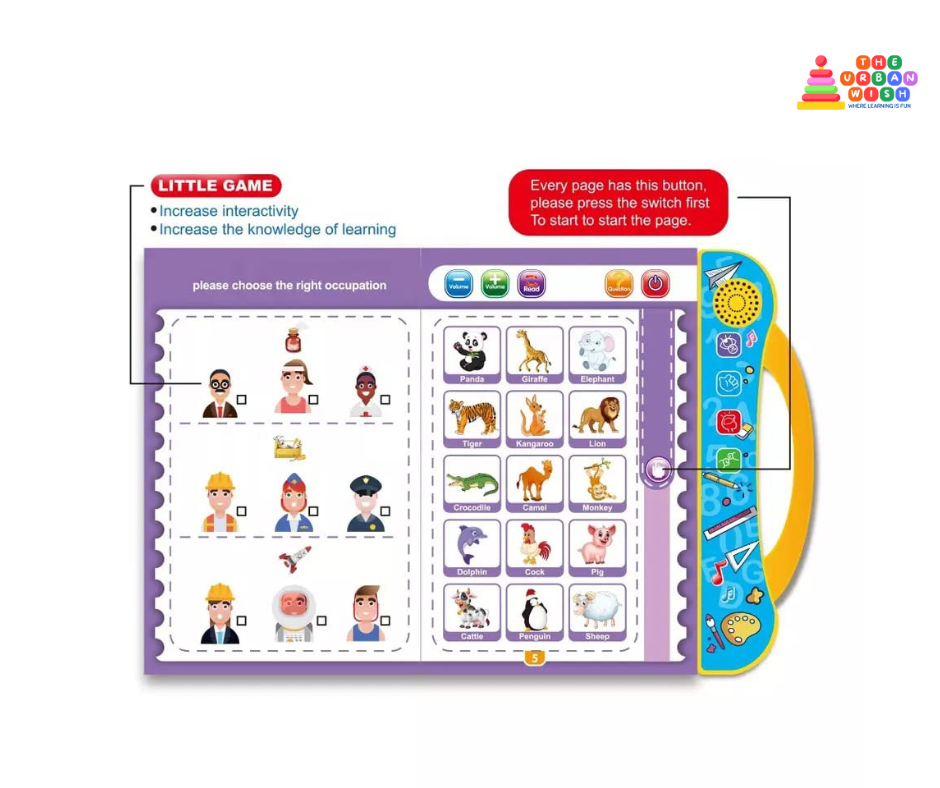 Intelligence Book for Kids – Interactive Learning Sound Book (Reduce Screen Time!)